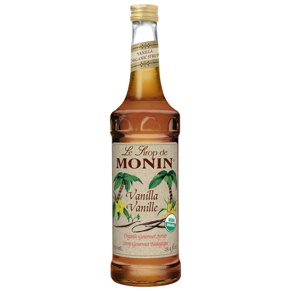 Monin Monin Organic Vanilla Syrup 750mL Bottle, PK6 M-AO045B
